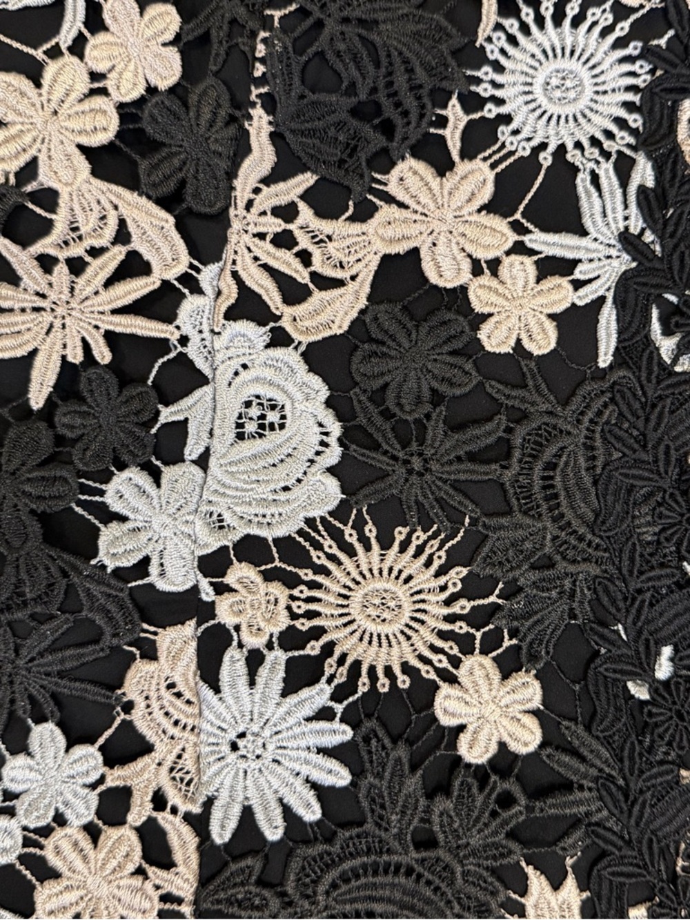 Nanette Lepore High Roller Dress Floral Lace V Neck Asymmetrical Black 4 - Picture 10 of 13